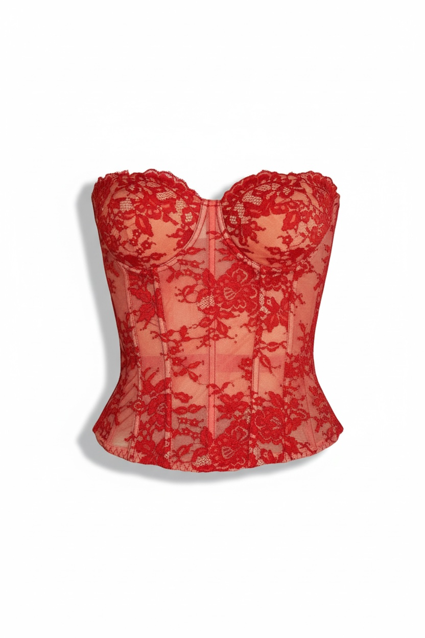Burgundy Lace Corset| By Pérola