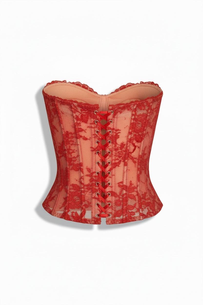 Burgundy Lace Corset| By Pérola